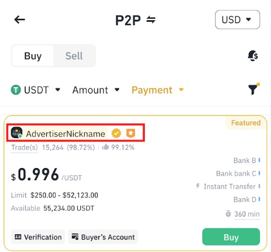 binance p2p buyer and seller verified and trusted profile